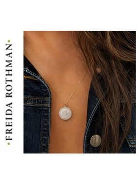 Freida Rothman Vault Genuine White Quartz Brass Based Charm Pendant